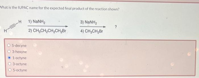 Solved What Is The Expected Major Product For The Following | Chegg.com