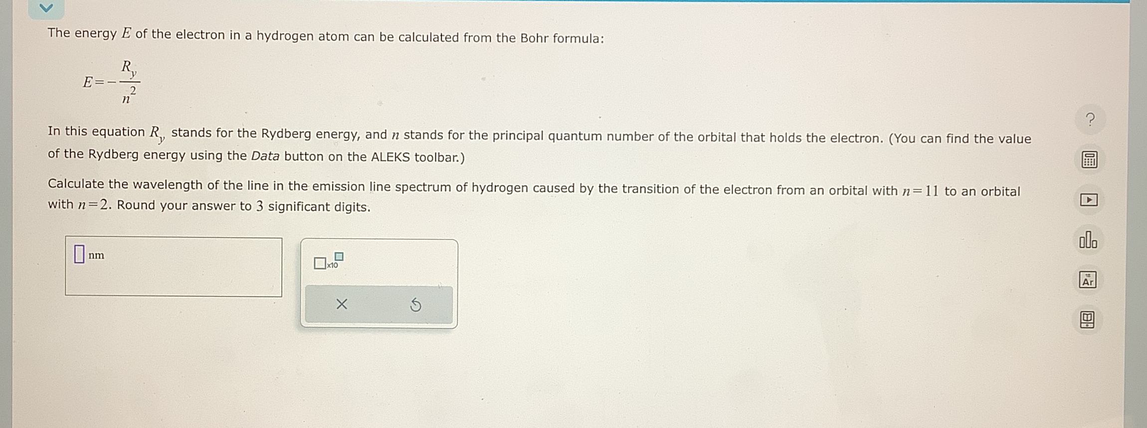 Solved The energy E ﻿of the electron in a hydrogen atom can | Chegg.com