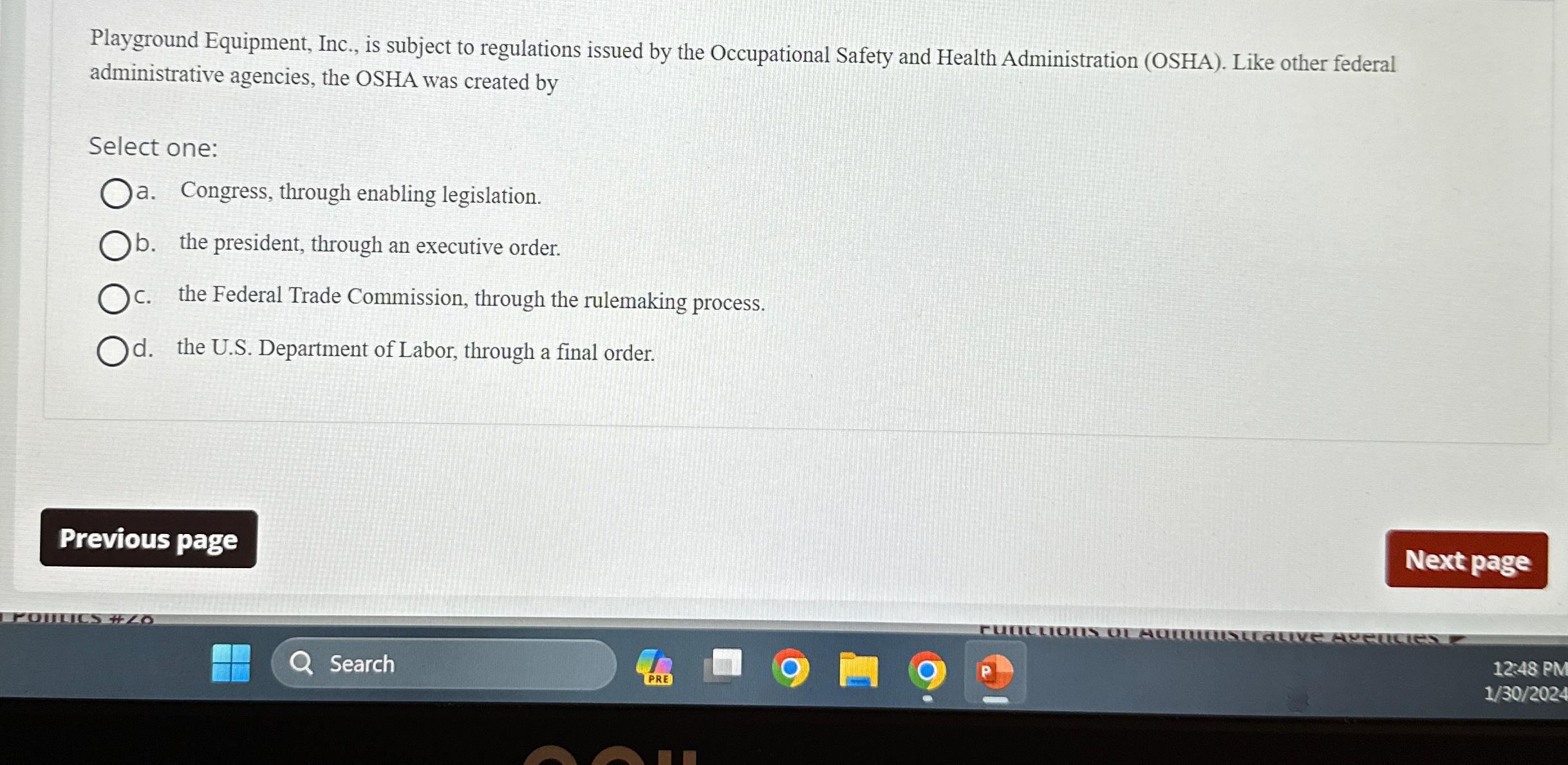 Solved Playground Equipment, Inc., is subject to regulations