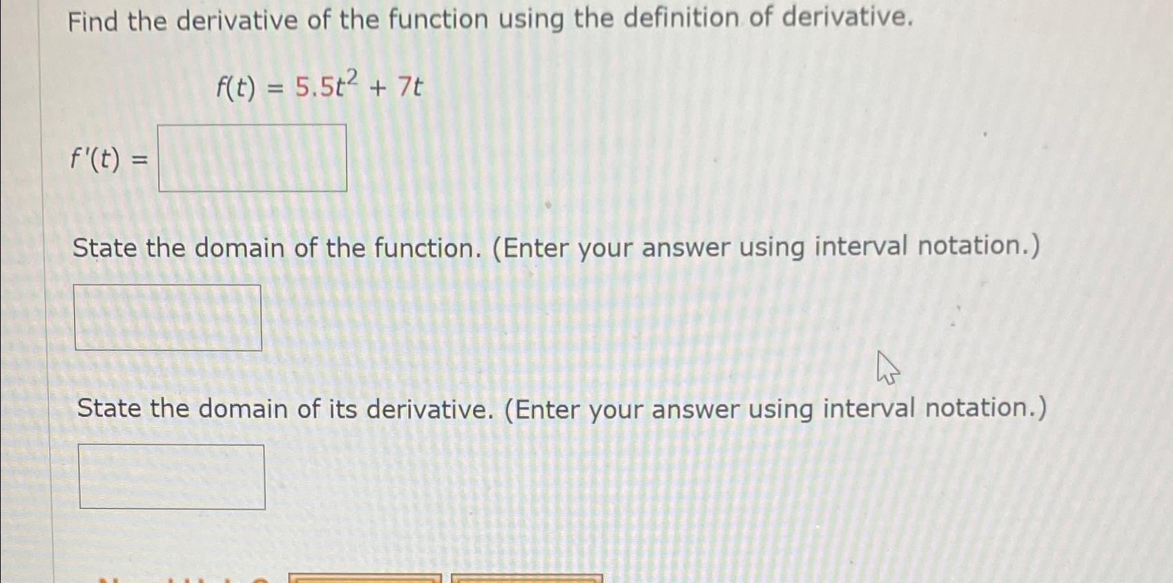 Solved Find The Derivative Of The Function Using The