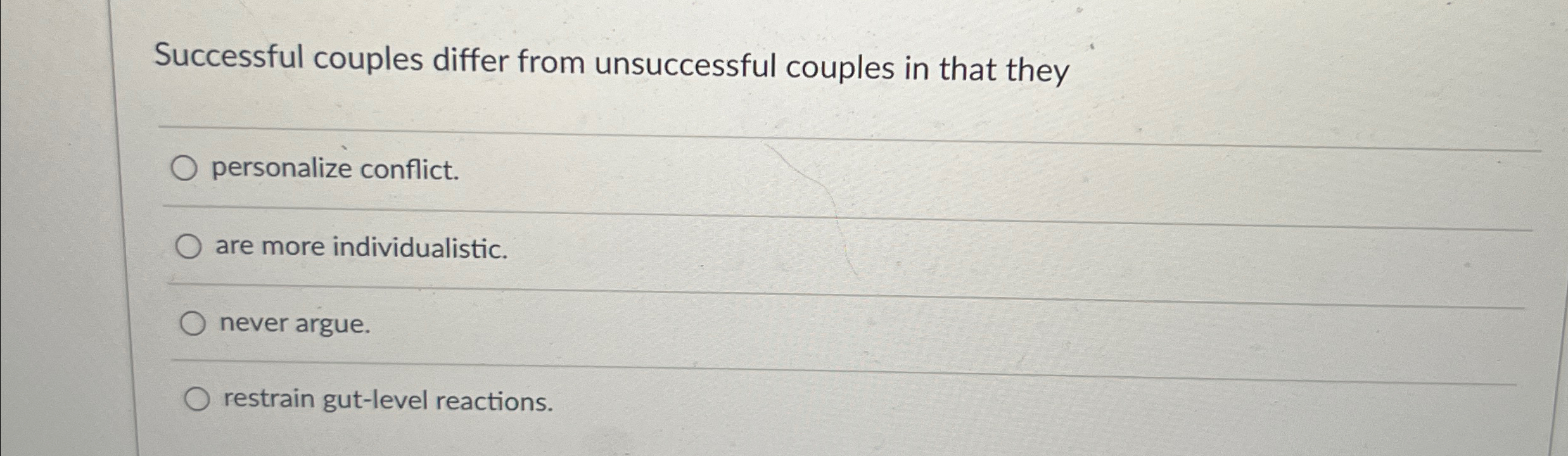 Solved Successful couples differ from unsuccessful couples | Chegg.com