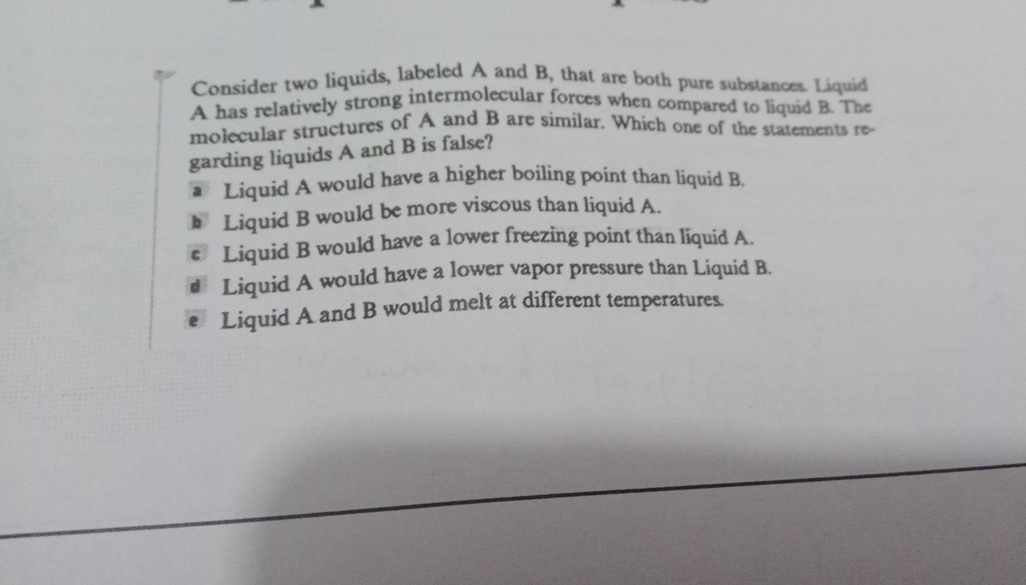 Solved Consider Two Liquids, Labeled A And B, ﻿that Are Both | Chegg.com