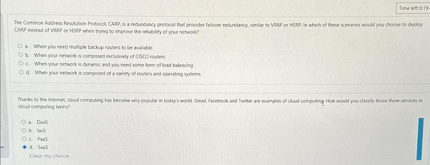 Solved The Common Address Resolution Protocol, CARP, is a