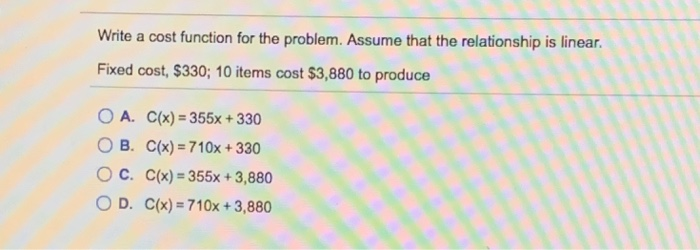 Solved Write a cost function for the problem. Assume that | Chegg.com