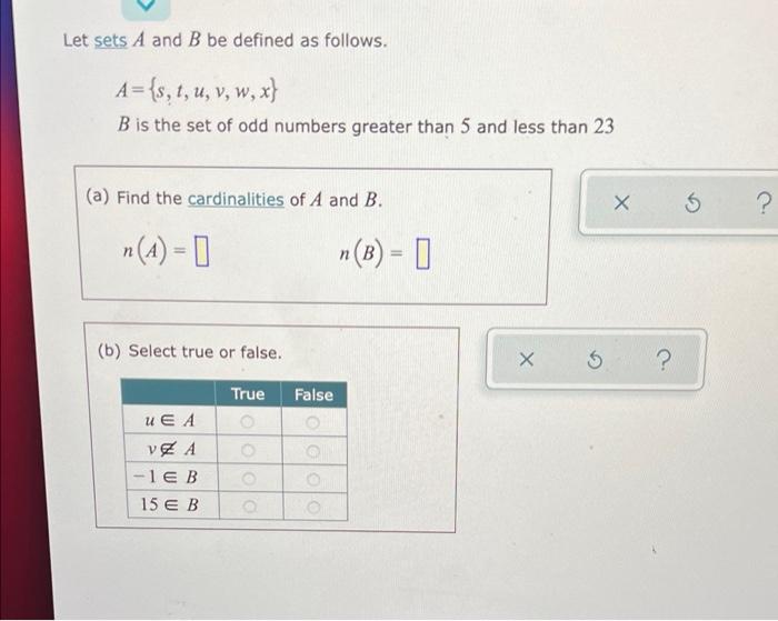 Solved Let Sets A And B Be Defined As Follows. A={s, T, U, | Chegg.com