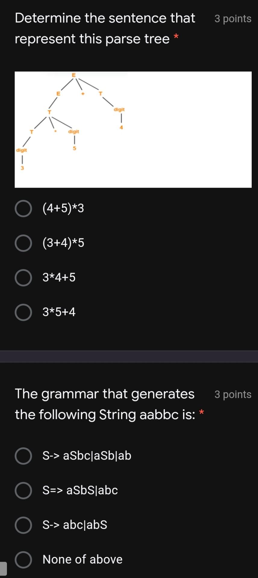 Solved Determine the sentence that 3 points * represent this | Chegg.com