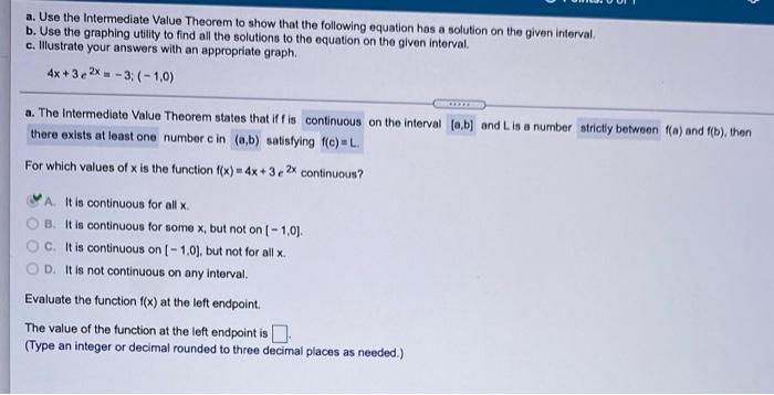 Solved a. Use the Intermediate Value Theorem to show that | Chegg.com