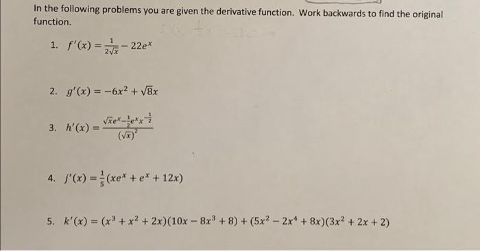 Solved In the following problems you are given the | Chegg.com