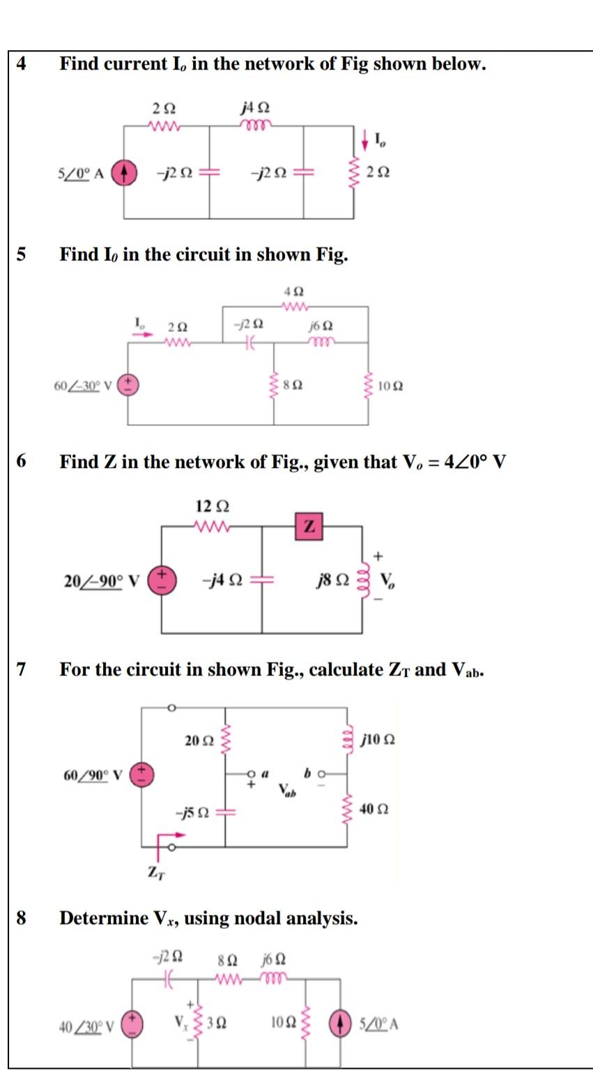 Solved 4 Find current I, in the network of Fig shown below. | Chegg.com