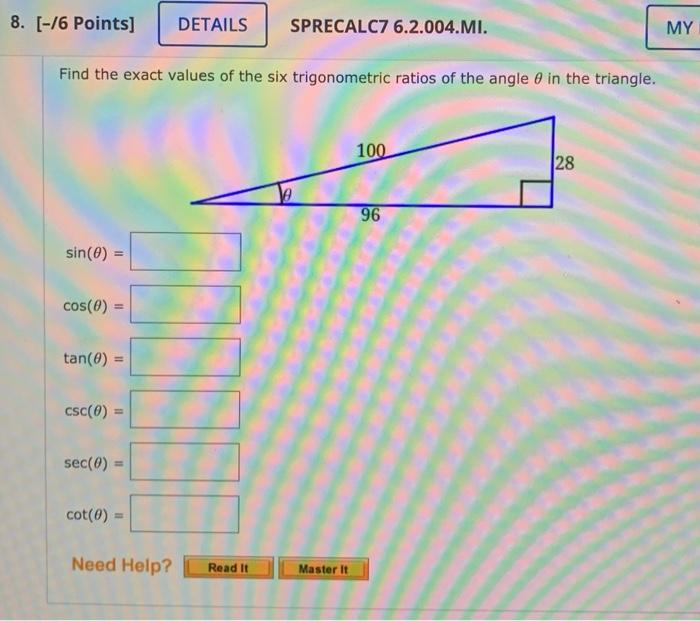 Solved 7. [-16 Points] DETAILS SPRECALC7 6.2.003. MY NOTES | Chegg.com