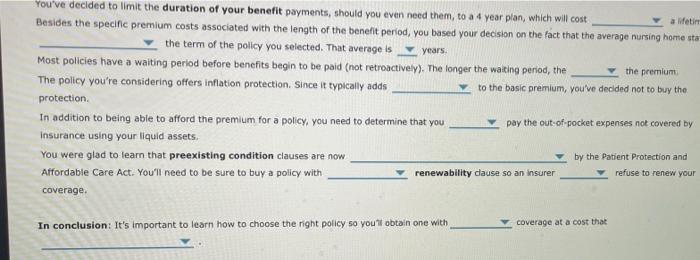 Solved You've Decided To Obtain Long-term Care Insurance And | Chegg.com