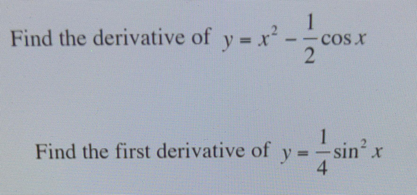 find the first derivative of y x sin x