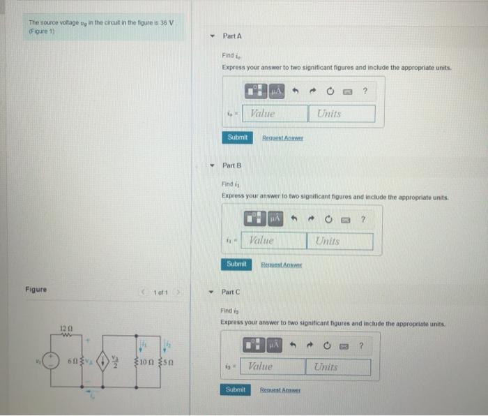Solved The source voltaget in the circuit in the figure is | Chegg.com