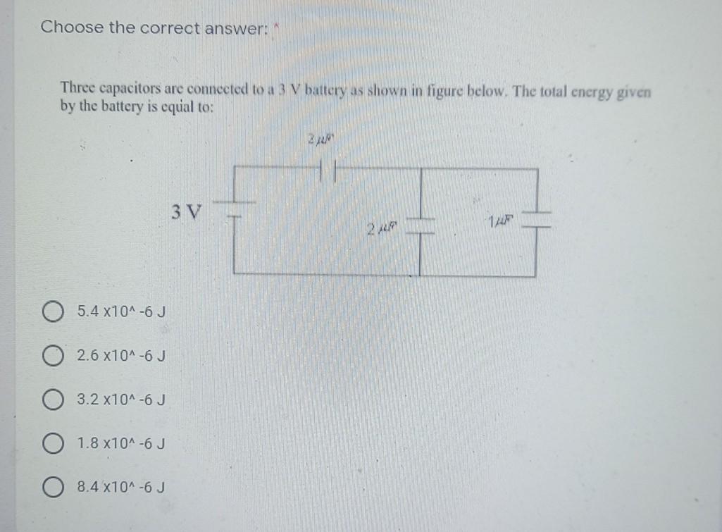 Solved Choose the correct answer: Three capacitors are | Chegg.com