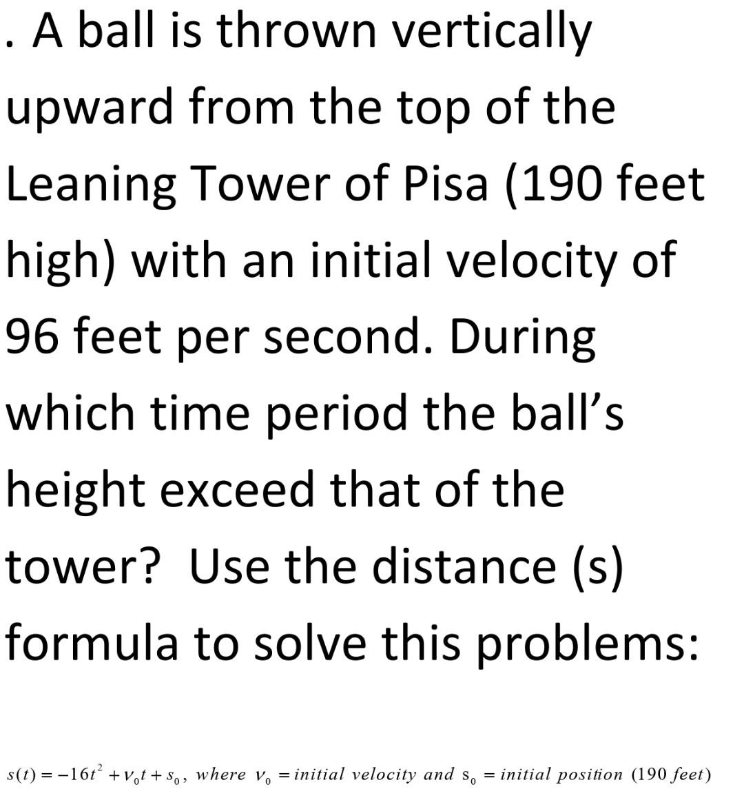 Solved A Ball Is Thrown Vertically Upward From The Top Of | Chegg.com