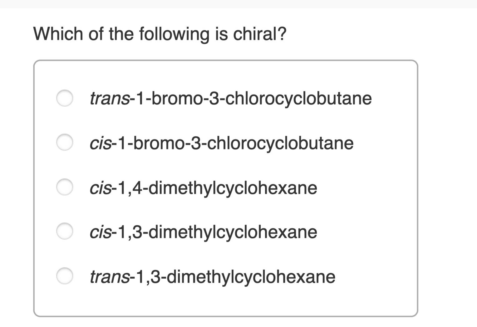 Cis 1 Bromo 3 Chlorocyclobutane