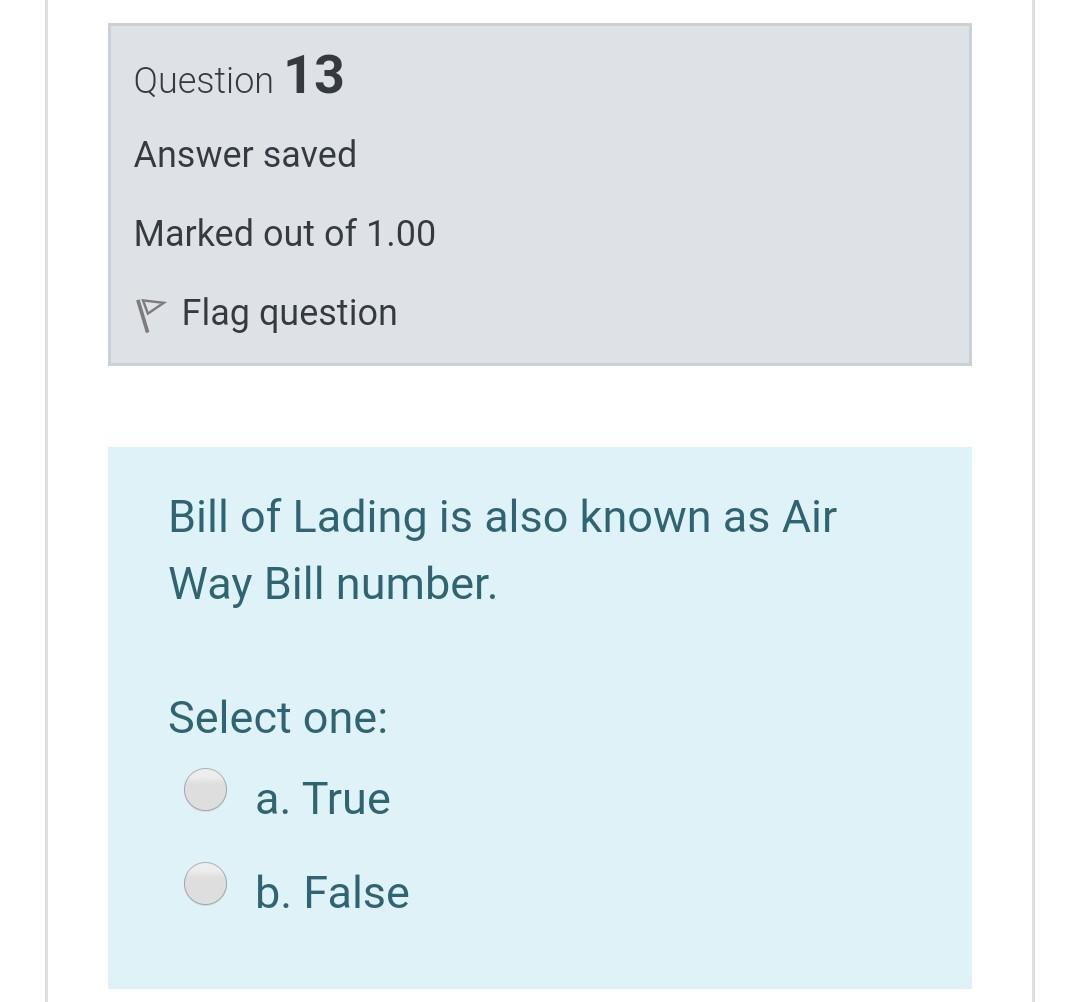 Solved Question 13 Answer saved Marked out of 1 00 Flag Chegg com