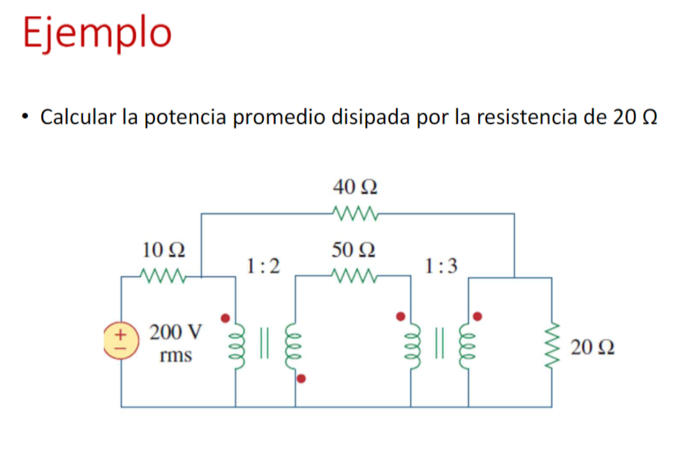 Solved EjemploCalcular La Potencia Promedio Disipada Por La | Chegg.com