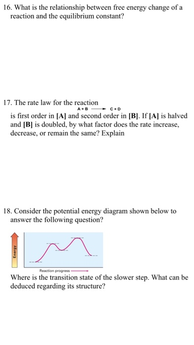 Solved 16. What is the relationship between free energy | Chegg.com
