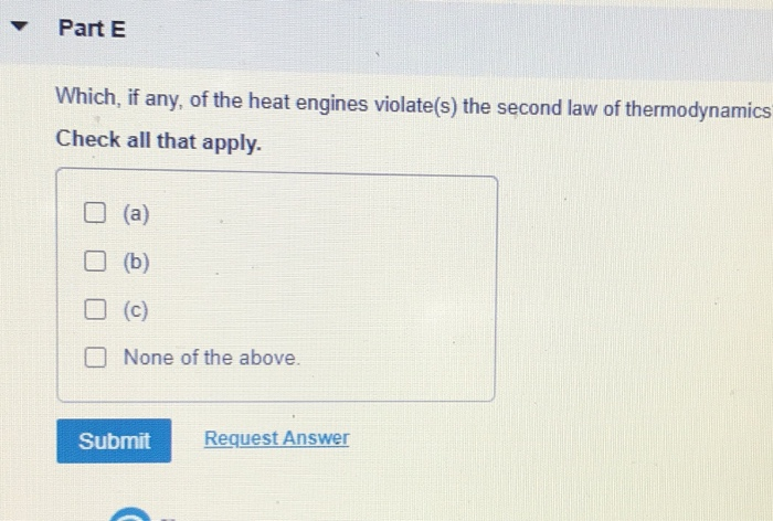 Solved Part A For Each Engine Calculate Ae Qu Wont Chegg Com