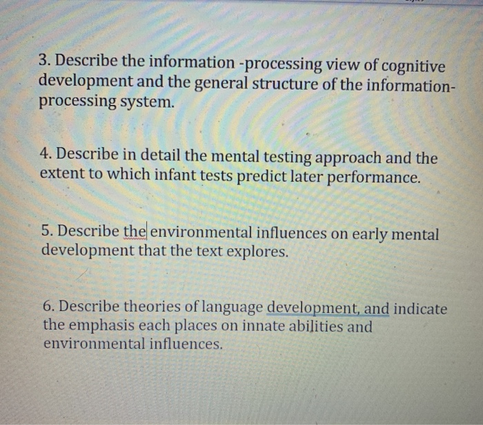 3 Describe The Information Processing View Of Chegg Com