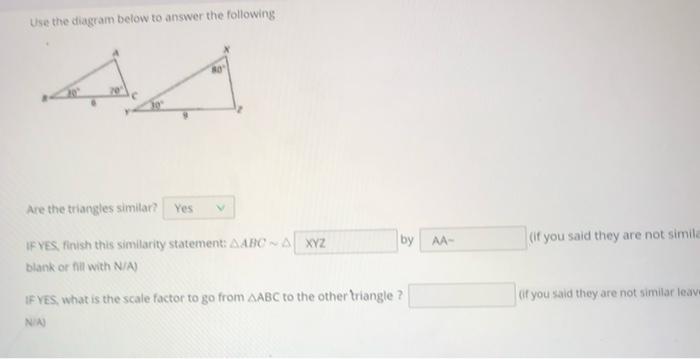 Solved For the following AWXZ - ADFG. Use the diagram to
