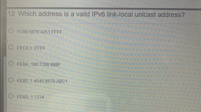 Which Address Is a Valid IPv6 Link-Local Unicast Address-Networking Simplified