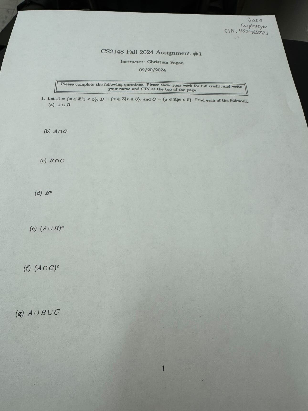 Solved Please complete the following questions. Please show | Chegg.com
