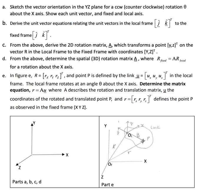 Solved a. Sketch the vector orientation in the YZ plane for