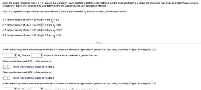 Solved Given The Simple Regression Model Y=α+βX And The | Chegg.com