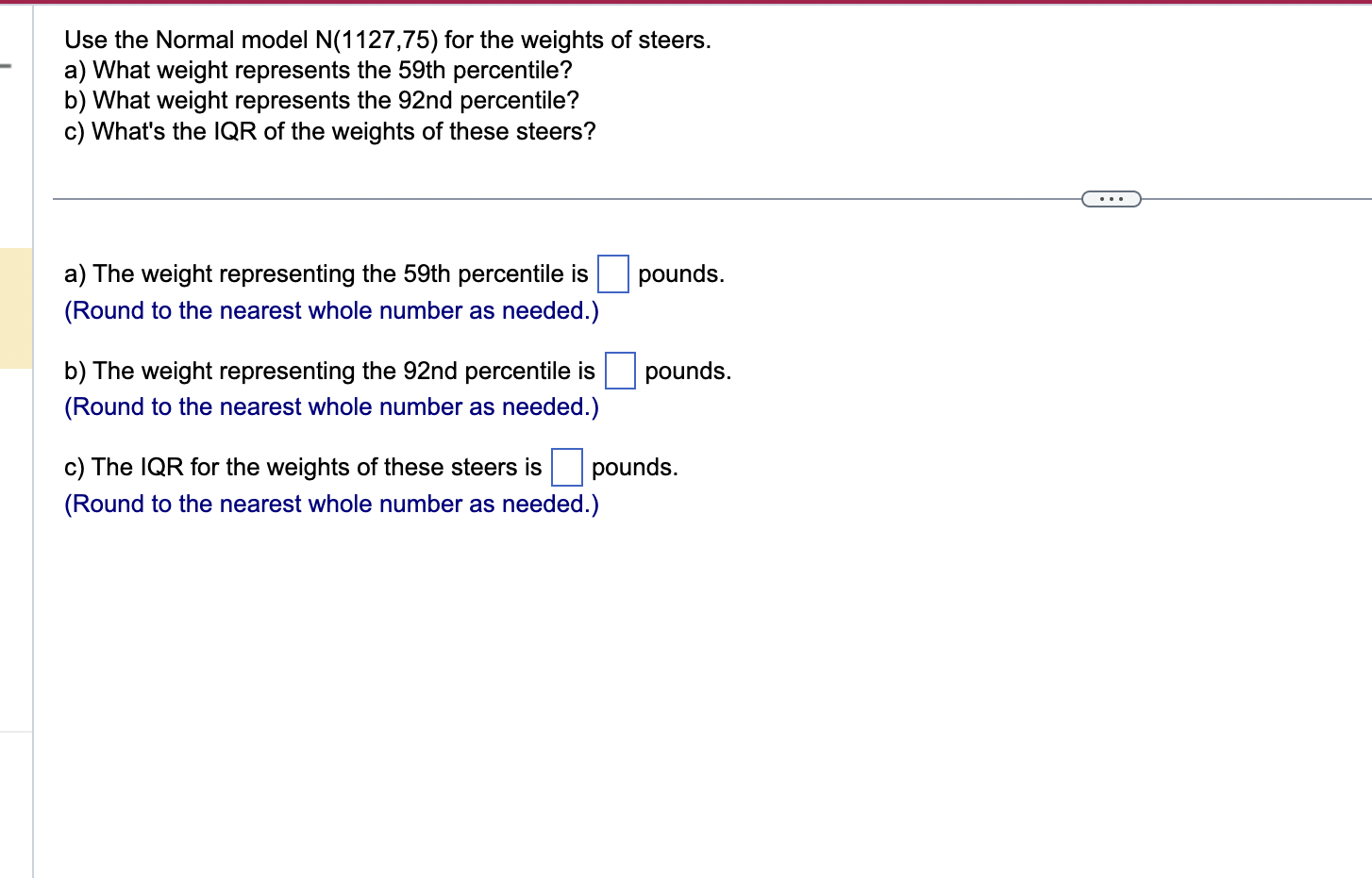 Use The Normal Model N(1127,75) ﻿for The Weights Of | Chegg.com