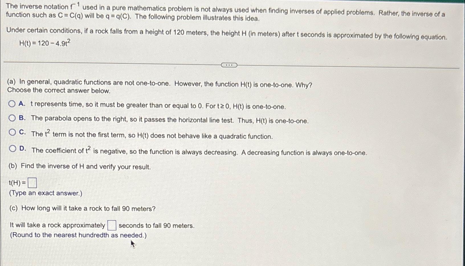 Solved The inverse notation f-1 ﻿used in a pure mathematics | Chegg.com