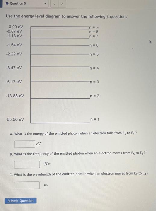 Solved Use the energy level diagram to answer the following | Chegg.com