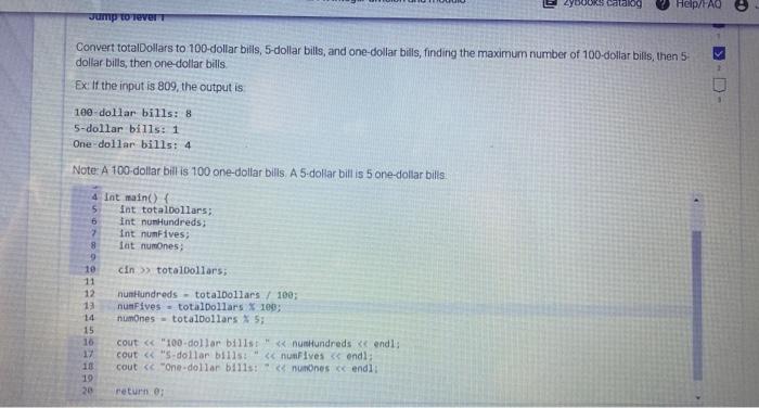 solved-convert-totaldollars-to-100-dollar-bilis-5-dollar-chegg