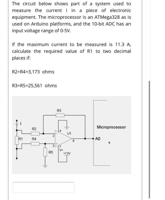 Solved The circuit below shows part of a system used to | Chegg.com