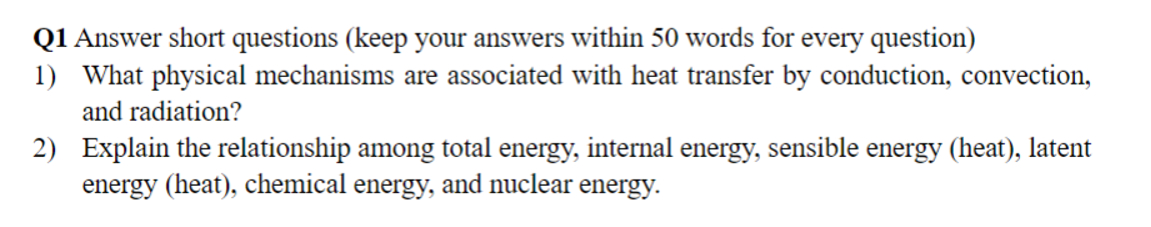 Solved Heat and mass transfer | Chegg.com