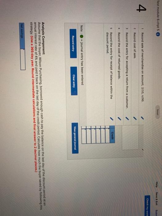 Solved Check my work 4 On May 11, 2020, Wilson Purchasing | Chegg.com
