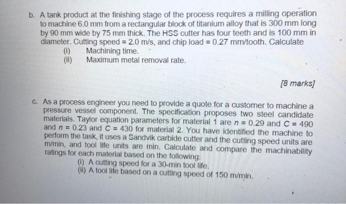 Solved b. A tank product at the finishing stage of the | Chegg.com