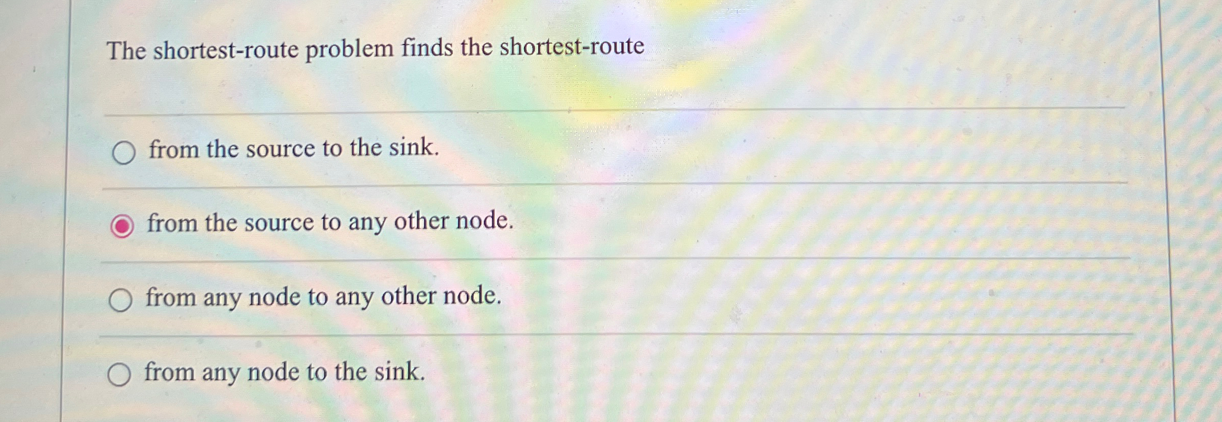 Solved The Shortest-route Problem Finds The | Chegg.com