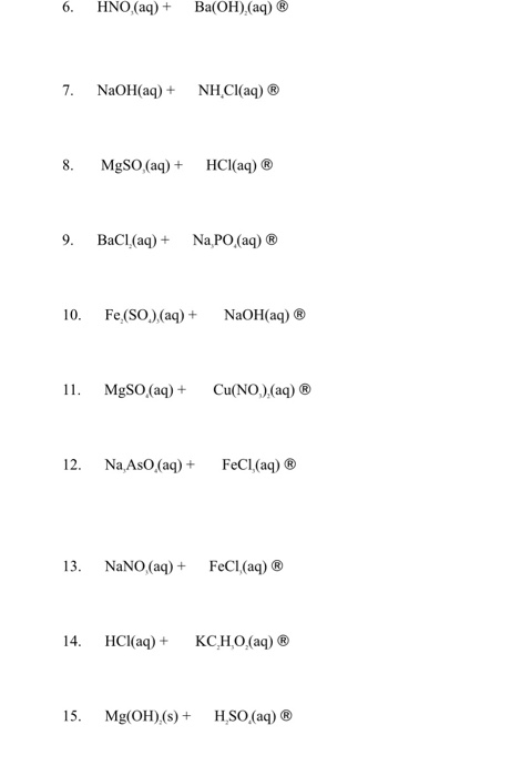 Solved Part II: Writing Double Displacement Reactions (Be | Chegg.com