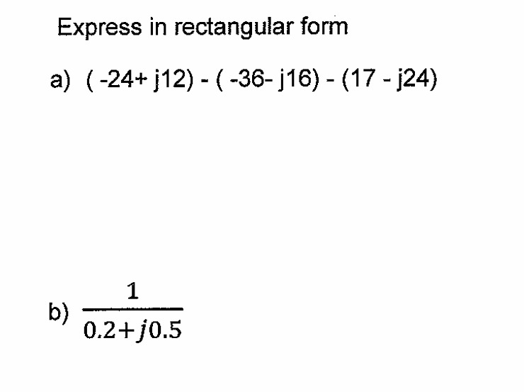 Solved Express in rectangular | Chegg.com