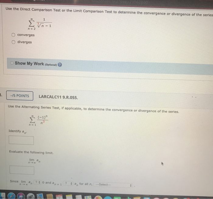 Solved Use The Direct Comparison Test Or The Limit | Chegg.com