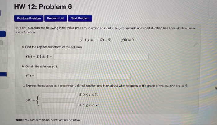 Solved HW 12: Problem 6 Previous Problem Problem List Next | Chegg.com
