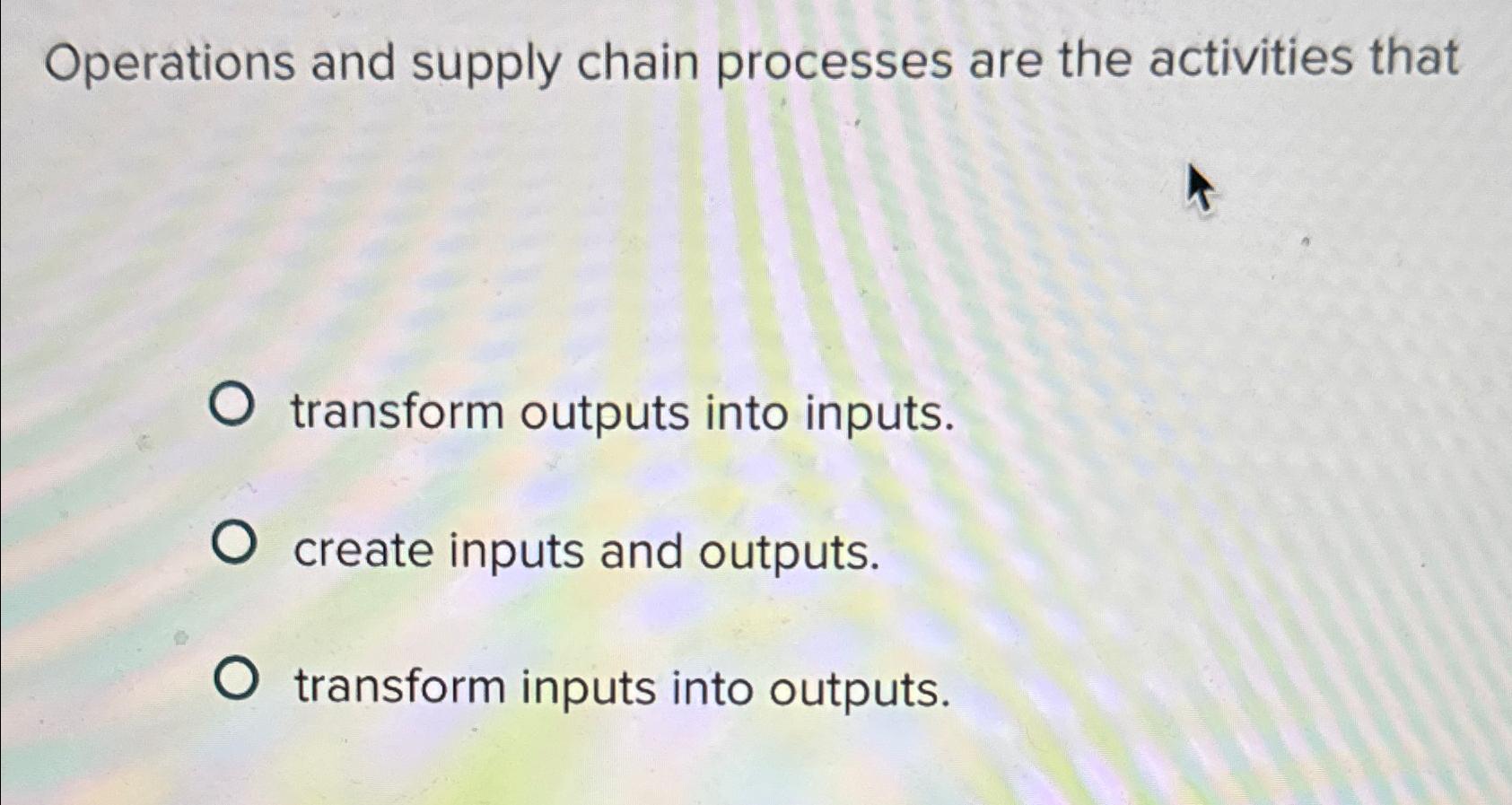 Solved Operations and supply chain processes are the | Chegg.com