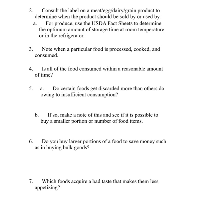 Solved Worksheet 15-4: How Can You Save Food at Home? • • | Chegg.com