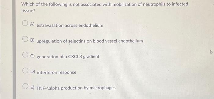 Solved Which of the following is not associated with | Chegg.com