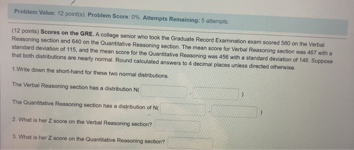 Solved Problem Value: 12 point(s). Problem Score: 0%. | Chegg.com