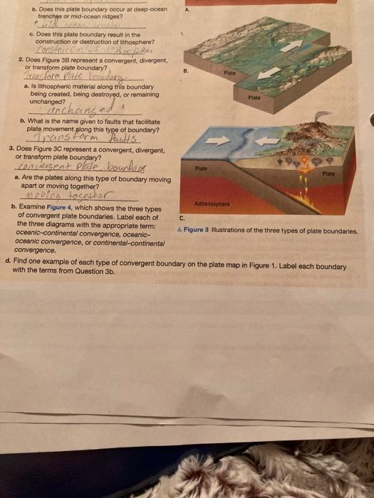 Solved b. Does this plate boundary occur at deep-ocean | Chegg.com