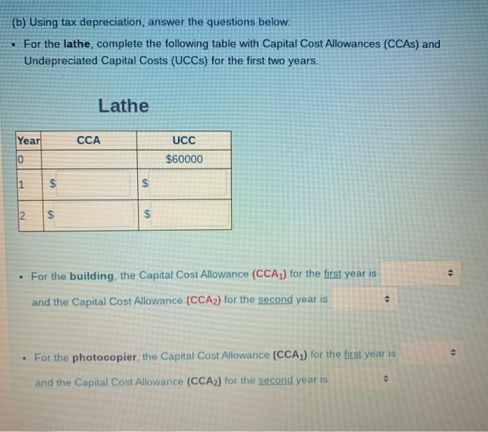 Solved Asset Type Item Lathe Building Photocopier Initial | Chegg.com