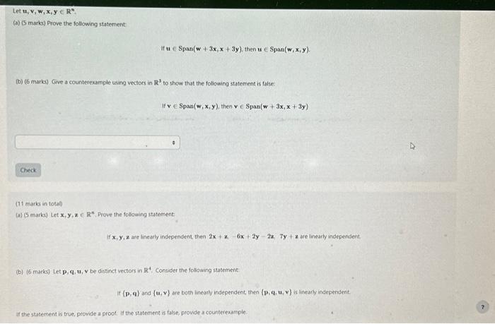 Solved Let u,v,w,x,y∈R∗. (a) (5 marks) Prove the following | Chegg.com